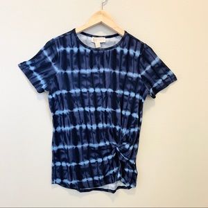 Michael Kors Navy Tie-Dye Cinch T shirt Size XS